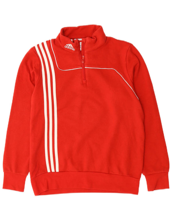 Adidas Boys Φούτερ με φερμουάρ 13-14 ετών Κόκκινο βαμβακερό