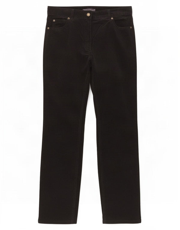 Marks & Spencer Womens Straight Corduroy Trousers UK 10 Small W29 L29 Black