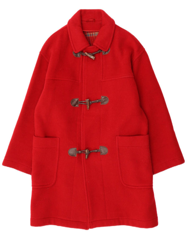 VINTAGE Γυναικείο Παλτό Duffle IT 48 XL Κόκκινο μαλλί