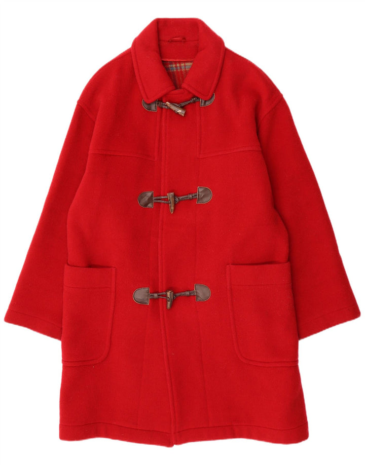 VINTAGE Γυναικείο Παλτό Duffle IT 48 XL Κόκκινο μαλλί