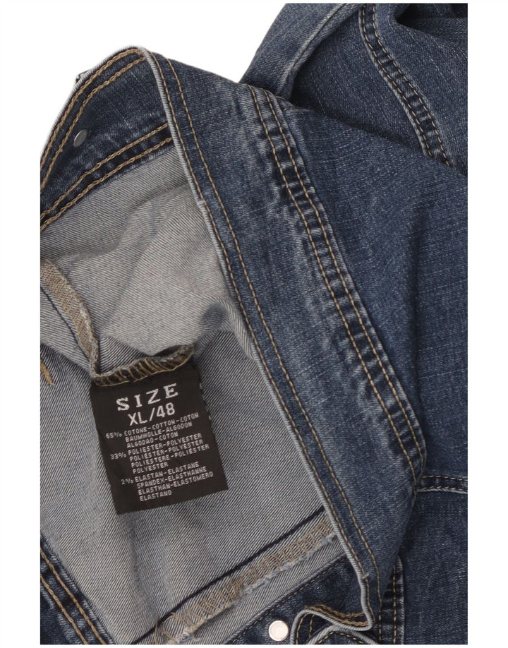VINTAGE Γυναικείο Τζιν Μπουφάν UK 18 XL Μπλε Βαμβακερό