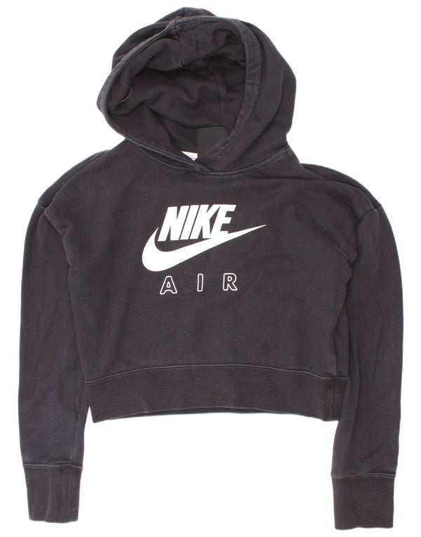 Nike Girls Crop Graphic Standard Fit Jumper με κουκούλα 10-11 ετών Μεσαίο μαύρο