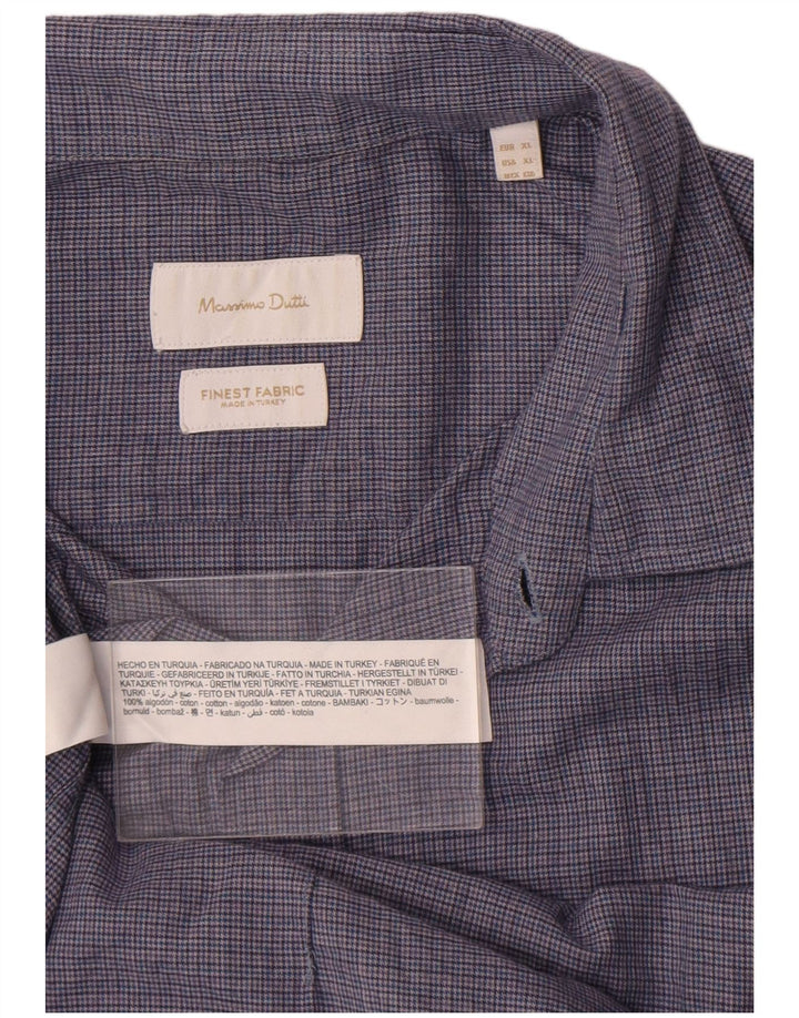 Ανδρικό πουκάμισο Massimo Dutti XL Blue Check Cotton