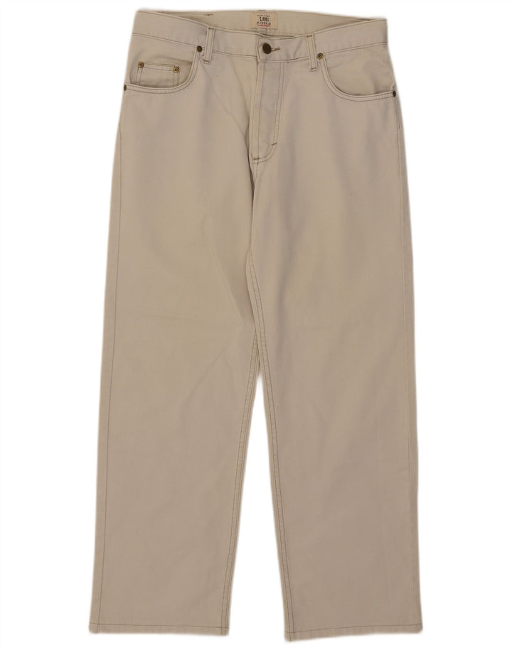 Lee Mens Chicago Straight Jeans W32 L27 Off White Βαμβακερό