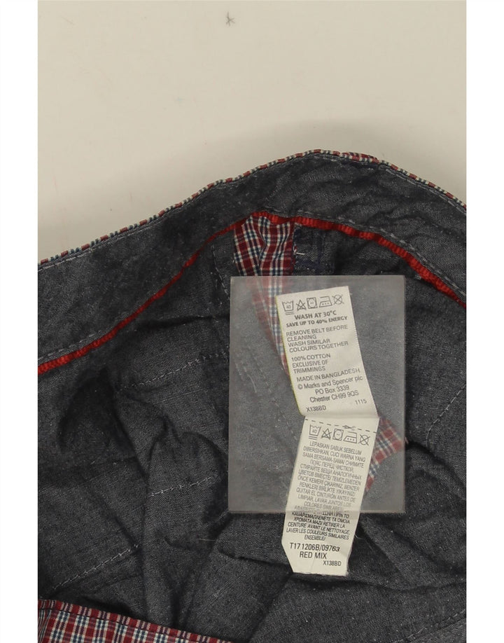 Ανδρικό σορτς Chino Marks & Spencer W38 XL Red Gingham Cotton