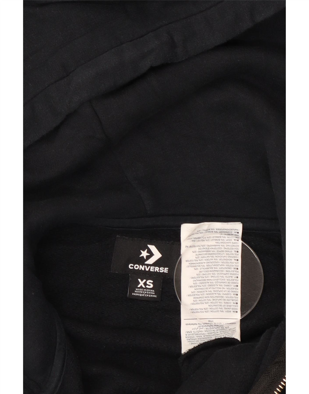 Γυναικείο πουλόβερ Converse με φερμουάρ UK 6 XS μαύρο βαμβακερό