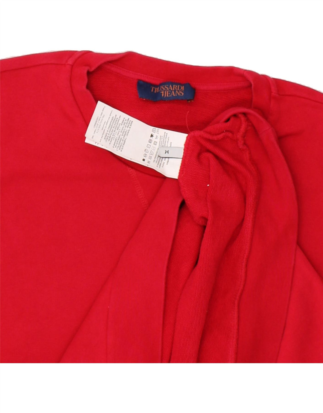 TRUSSARDI JEANS Mens Sweatshirt Jumper Medium Red Cotton Vintage Trussardi Jeans and Second-Hand Trussardi Jeans from Messina Hembry 