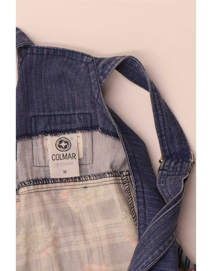 Colmar Γυναικείο Mini Dungaree Φόρεμα UK 12 Medium Navy Blue Check Cotton