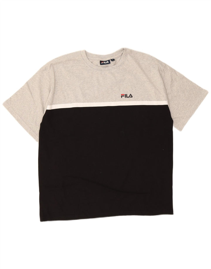 Ανδρικό T-Shirt Fila Top μεσαίο γκρι χρώματος βαμβακερό