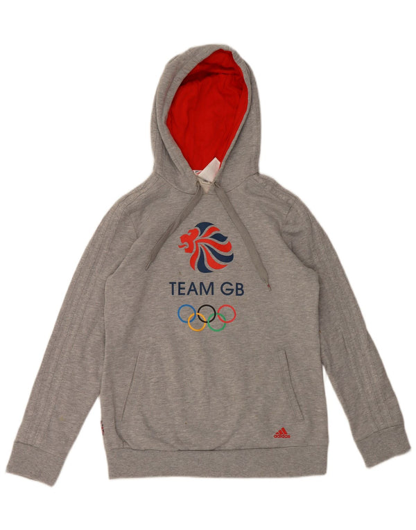 Γυναικείο γυναικείο κουκούλα με κουκούλα Adidas UK 12/14 μεσαίο βαμβακερό γκρι