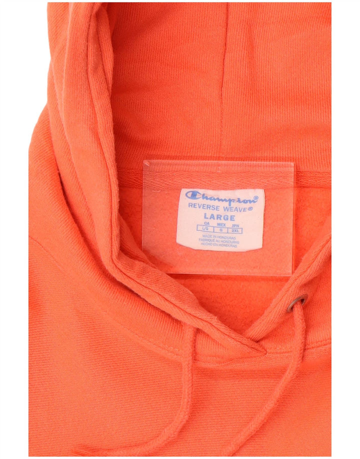 CHAMPION Γυναικεία αντίστροφη ύφανση Oversized Hoodie Jumper UK 16 Large Orange