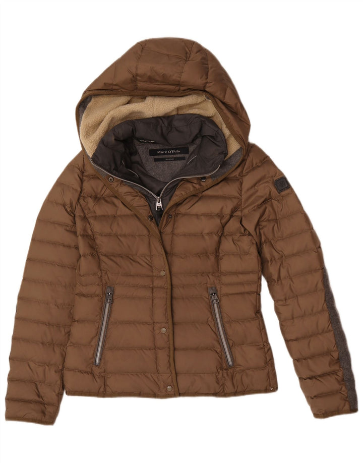 Γυναικείο μπουφάν με κουκούλα Marc O'Polo EU 36 Small Brown Colourblock