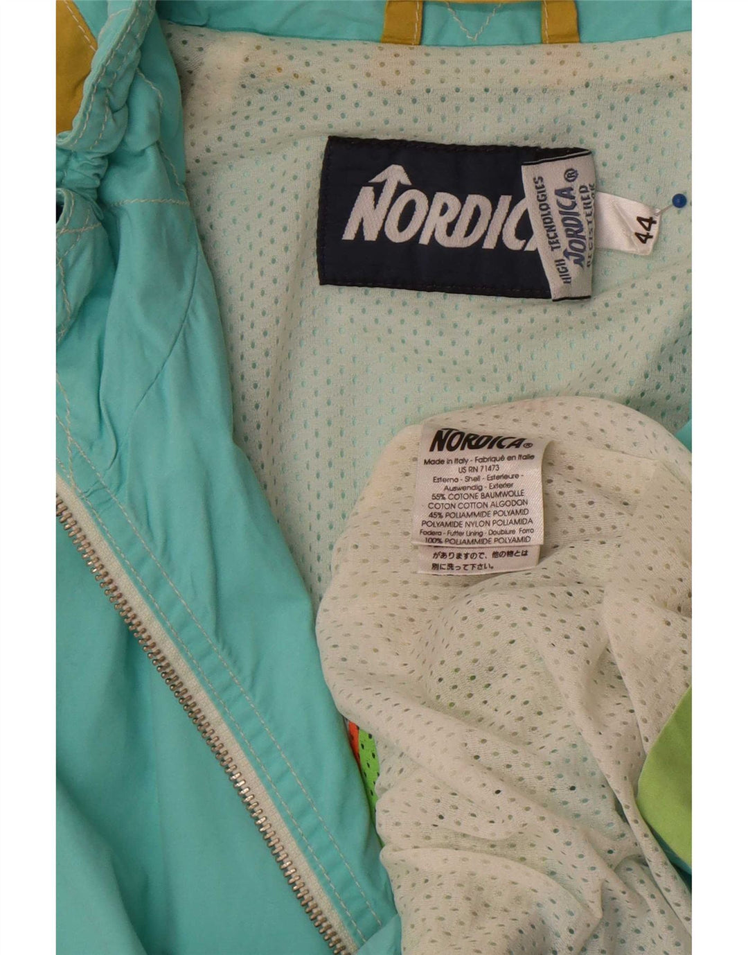 Nordica Γυναικείο Αδιάβροχο Μπουφάν IT 44 Μέτριο Πολύχρωμο Colourblock Βαμβακερό