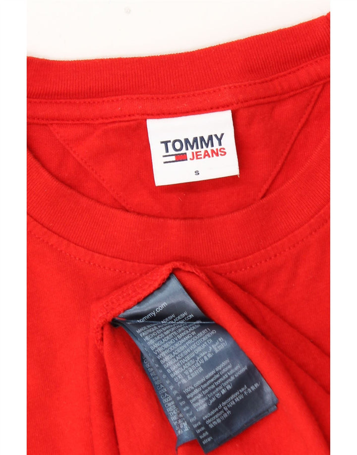 TOMMY HILFIGER Ανδρικό γραφικό T-Shirt Top Μικρό κόκκινο βαμβακερό