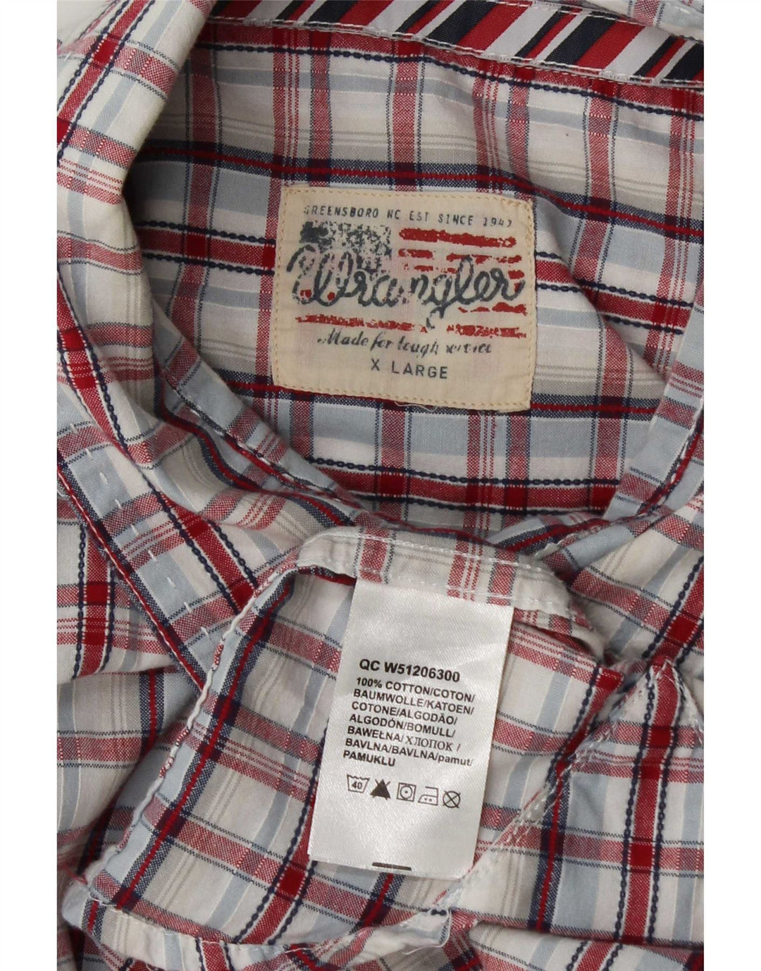 Ανδρικό κοντομάνικο πουκάμισο Wrangler XL πολύχρωμο καρό βαμβακερό