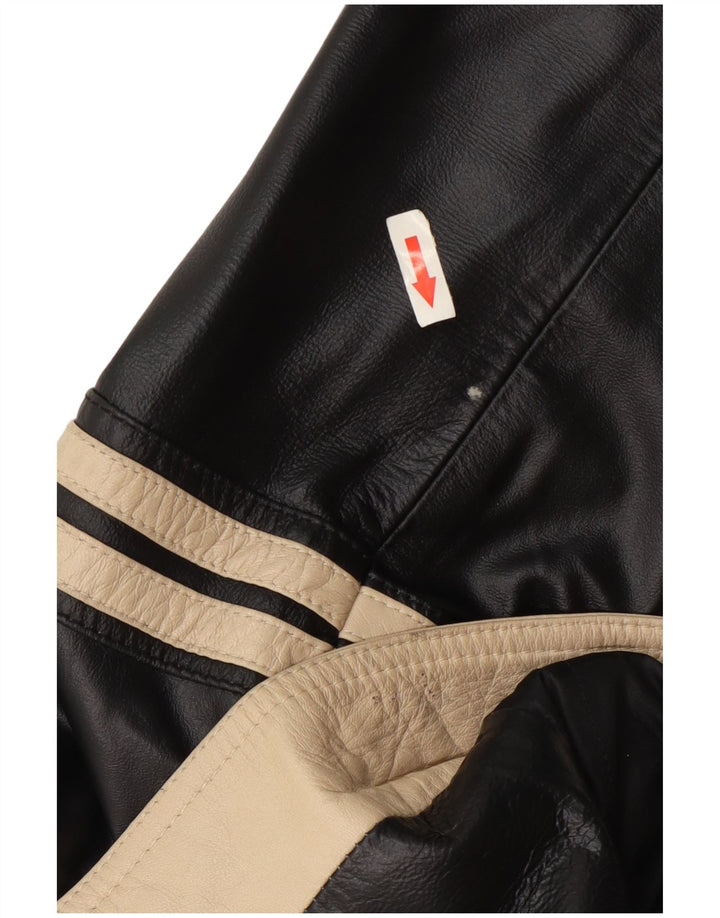 Vintage Γυναικείο Δερμάτινο Μπουφάν IT 48 XL Μαύρο Colourblock