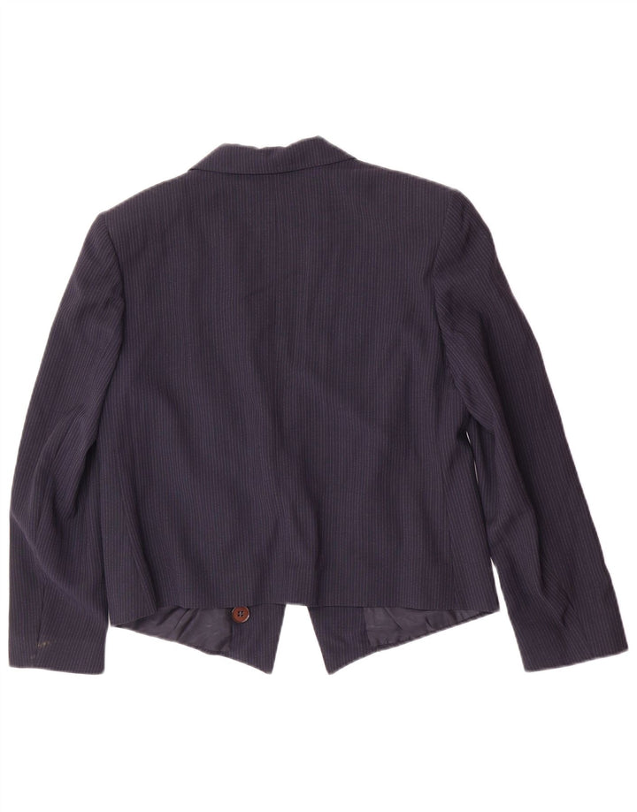 Vintage Γυναικείο Μπουφάν Blazer IT 46 Large Navy Blue Pinstripe