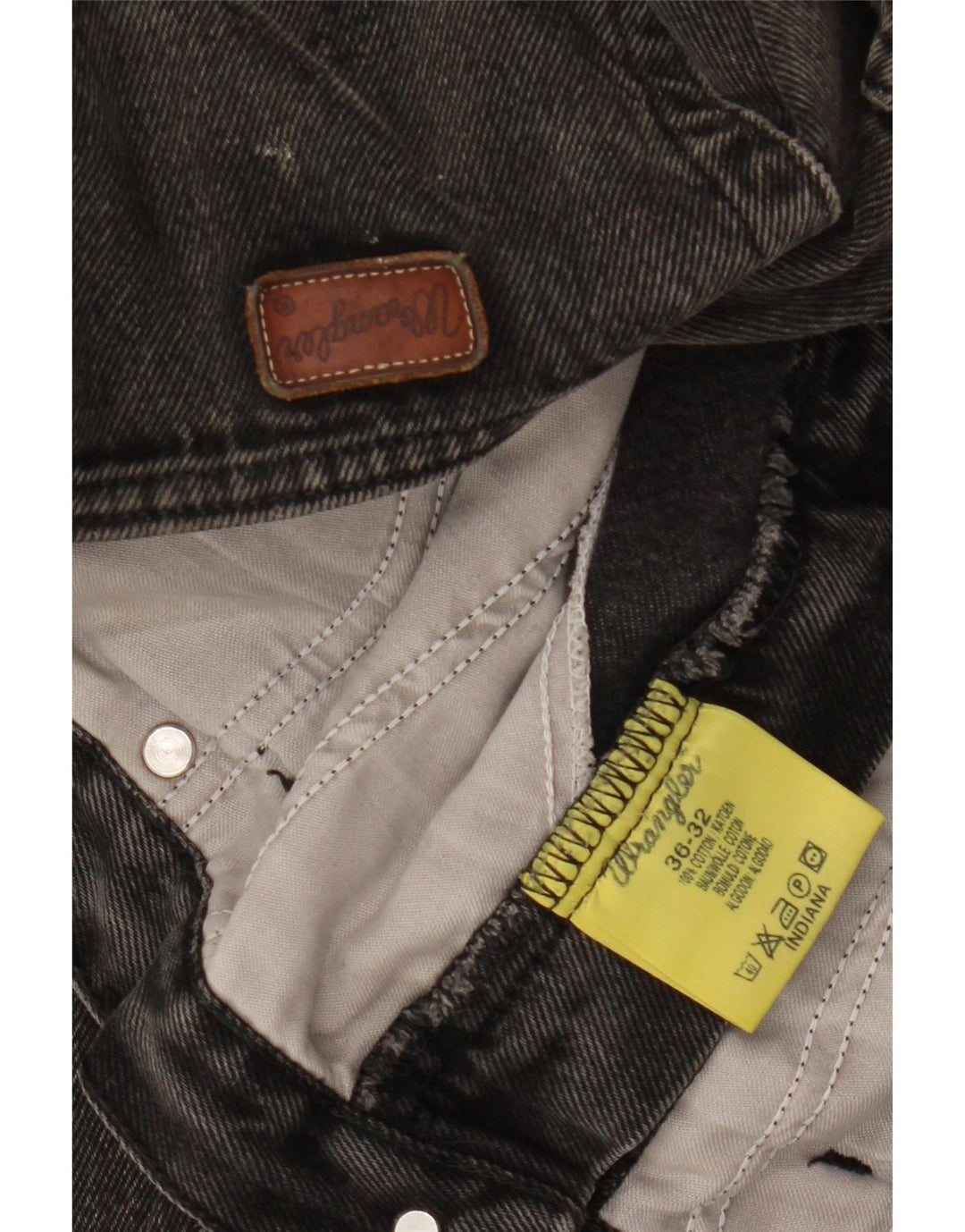 WRANGLER Ανδρικό Τζιν Indiana Straight W36 L28 Μαύρο βαμβακερό