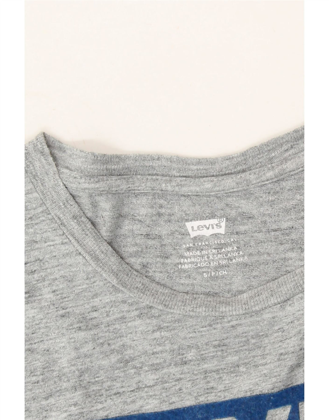 LEVI'S Womens Graphic T-Shirt Top UK 10 Small Grey Flecked Vintage Levi's and Second-Hand Levi's from Messina Hembry 