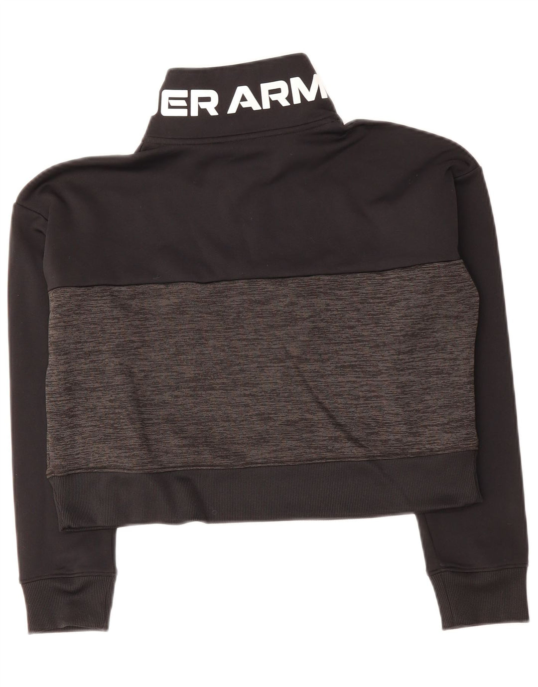 UNDER ARMOUR Womens Crop Graphic Sweatshirt Jumper UK 10 Small Black
