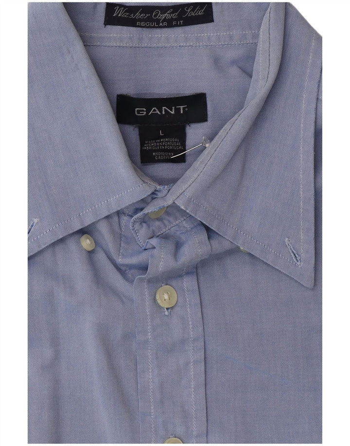 Ανδρικό πουκάμισο GANT Regular Fit μεγάλο μπλε βαμβακερό