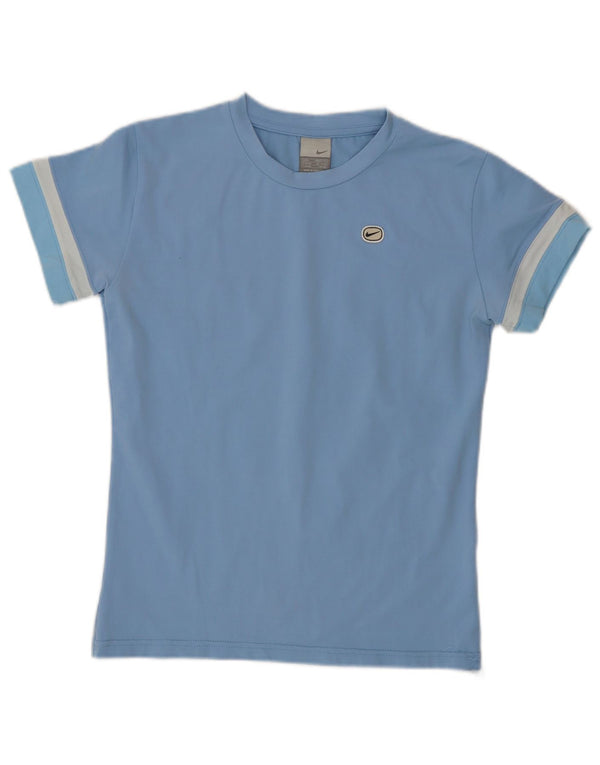Γυναικείο T-Shirt Nike Top UK 14/16 Large Blue Colourblock
