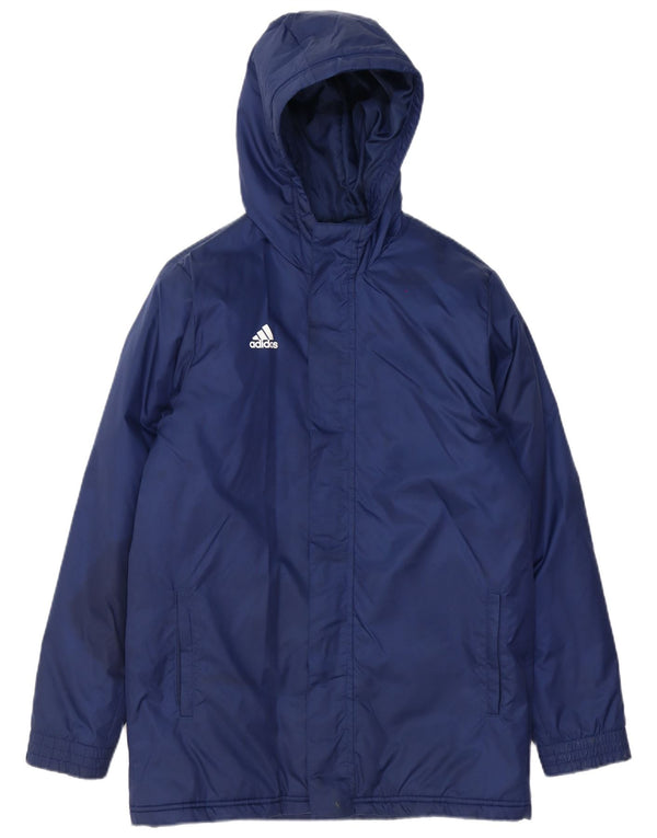 Adidas Boys με κουκούλα αντιανεμικό μπουφάν 13-14 ετών Navy Blue Polyester