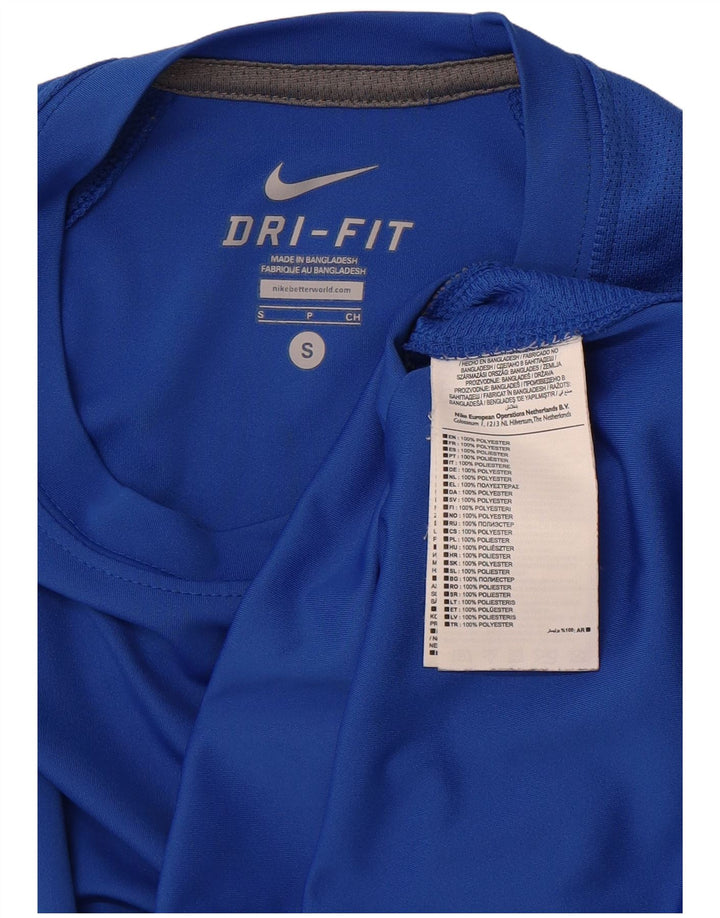 NIKE Mens Dri Fit T-Shirt Top Small Blue Polyester