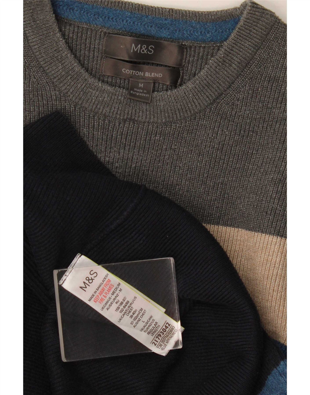 Marks & Spencer Ανδρικό πουλόβερ με λαιμόκοψη μεσαίο πολύχρωμο