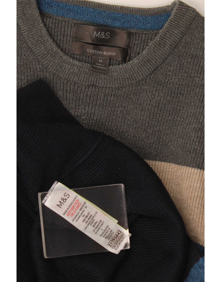 Marks & Spencer Ανδρικό πουλόβερ με λαιμόκοψη μεσαίο πολύχρωμο