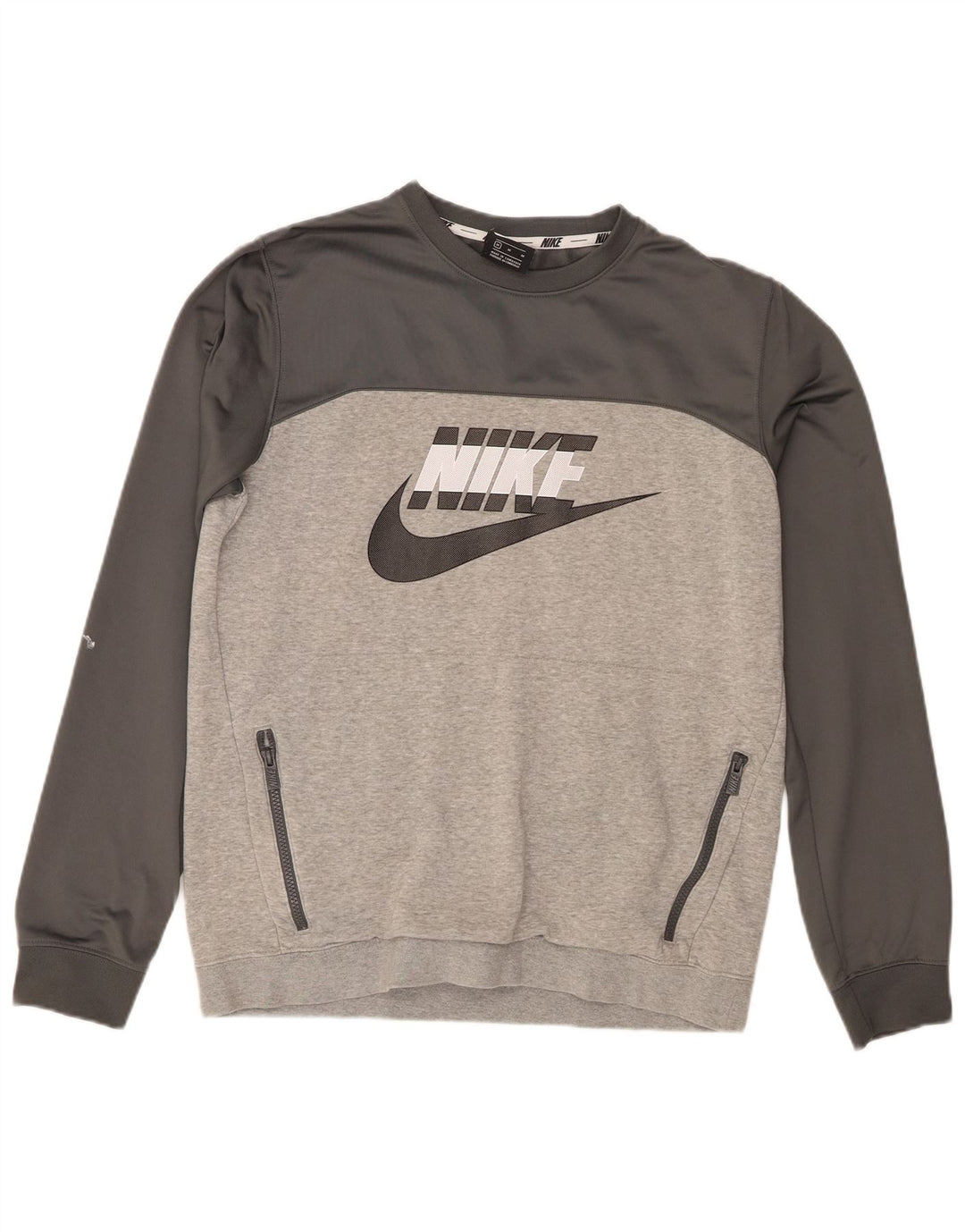 Ανδρικό γραφικό φούτερ Nike, μεσαίο γκρι, βαμβακερό