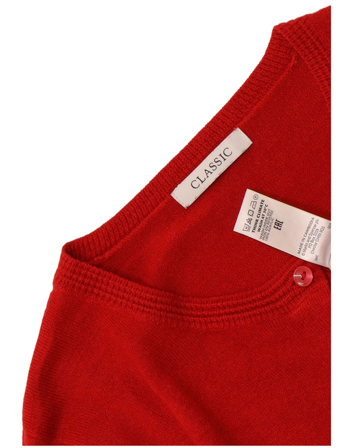 Marks & Spencer Γυναικείο πουλόβερ κλασικής φόρμας ζακέτα UK 12 Medium Red