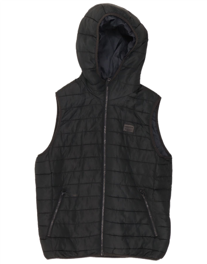 Jack & Jones Ανδρική κουκούλα με επένδυση Gilet UK 36 Μικρός Μαύρος Πολυεστέρας