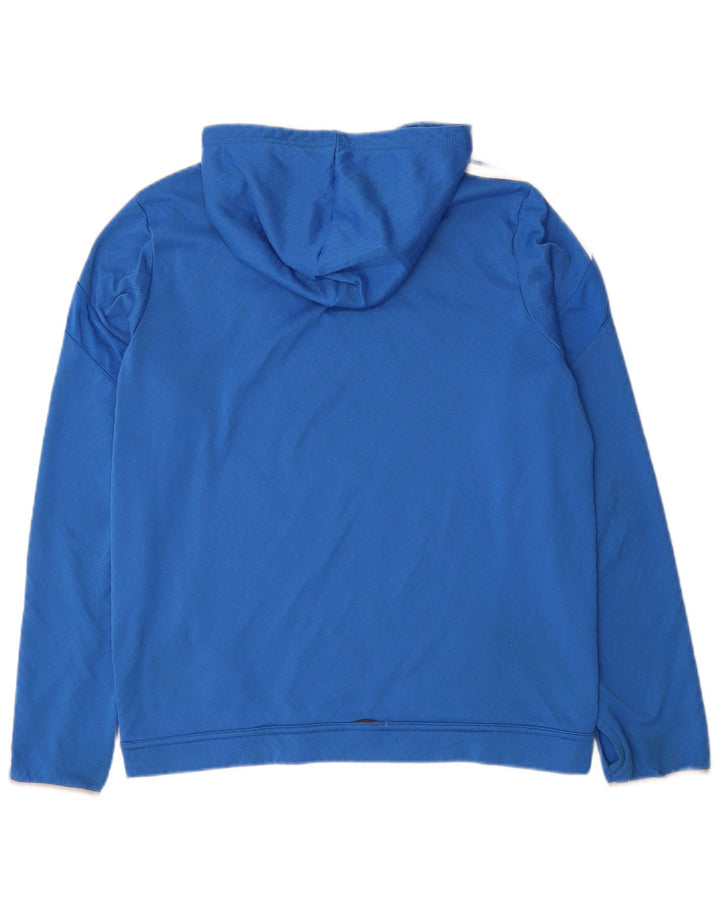 ADIDAS Mens Hoodie Jumper Large Blue Polyester