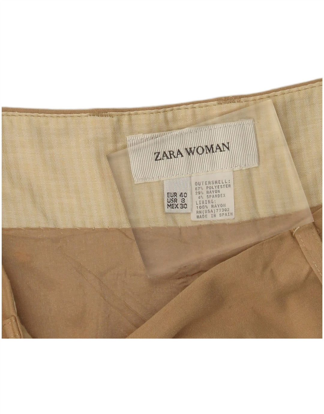 Zara Γυναικεία Φούστα A-Line IT 40 Small W30 Khaki Polyester