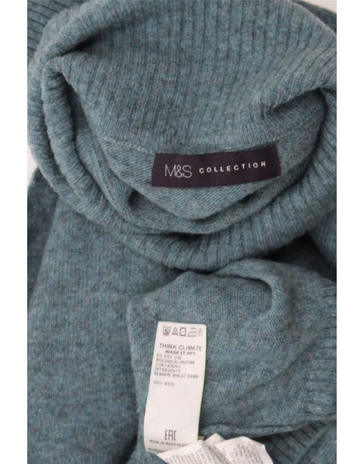 Marks & Spencer Γυναικείο πουλόβερ με ρολό λαιμόκοψη UK 14 μεσαίο μπλε μαλλί