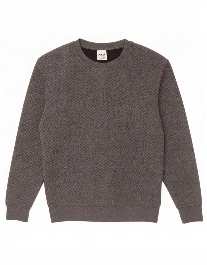 Ανδρικό φούτερ Zara Jumper Μεσαίο γκρι βαμβακερό