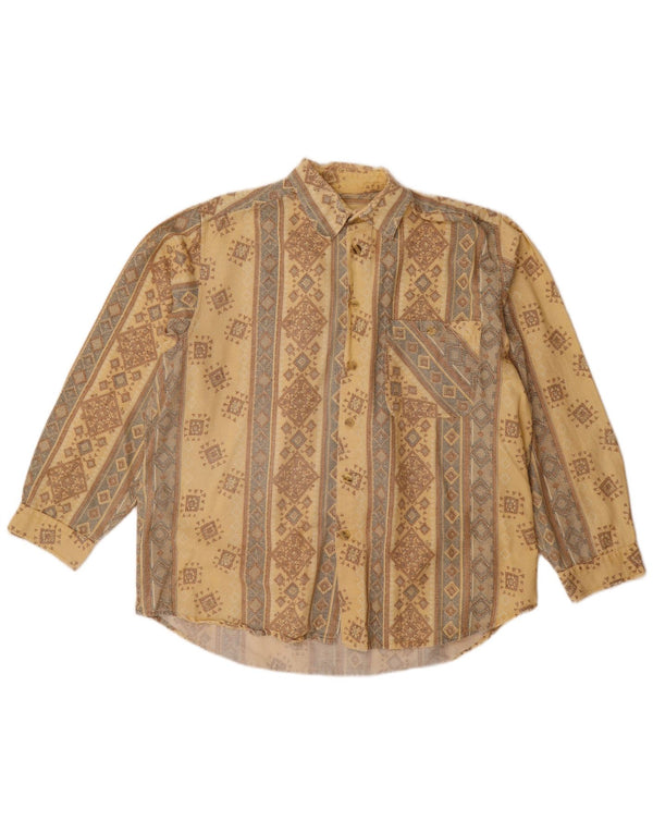 Ανδρικό πουκάμισο VINTAGE Μέγεθος 15 1/2 16 39/40 Medium Beige Geometric Cotton