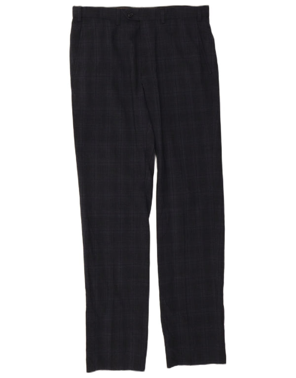 Marks & Spencer Ανδρικό παντελόνι με φόρμα W32 L33 Navy Blue Check