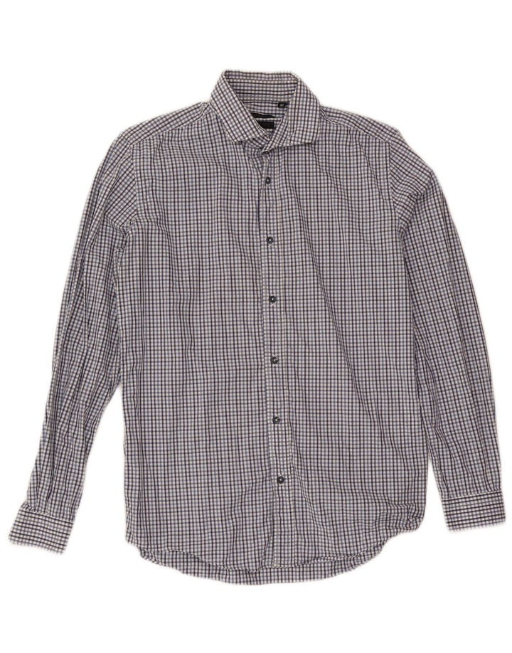 Liu Jo Ανδρικό πουκάμισο Slim Fit Size 39 15 1/2 Medium Navy Blue Check