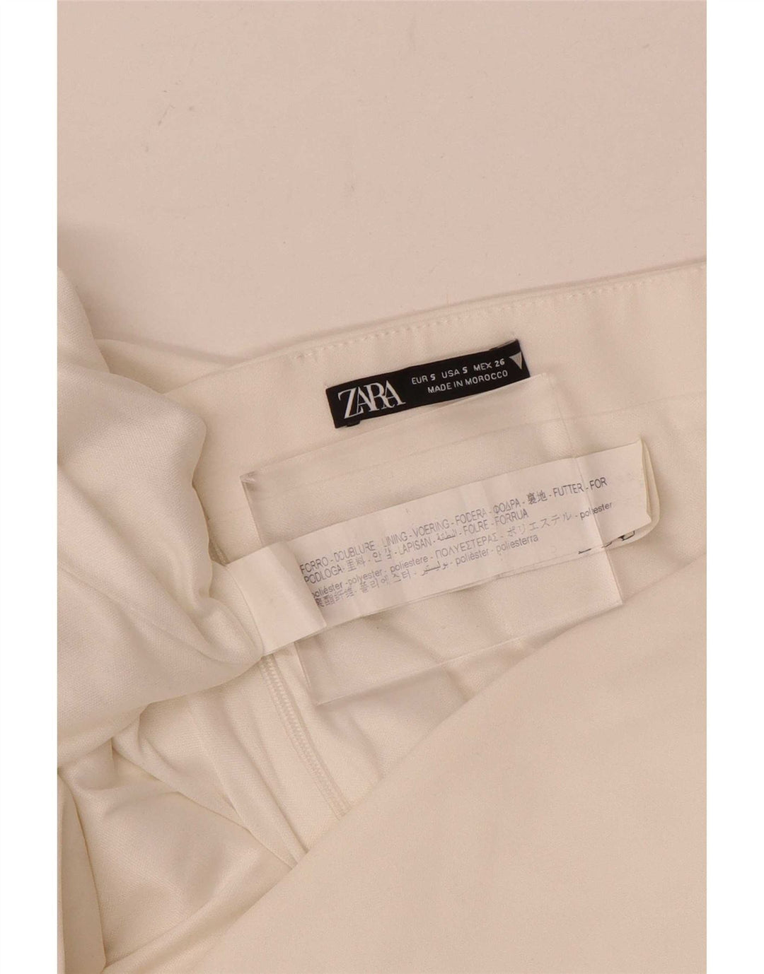 Zara Γυναικείο Στράπλες Φόρεμα UK 8 Small White Polyester