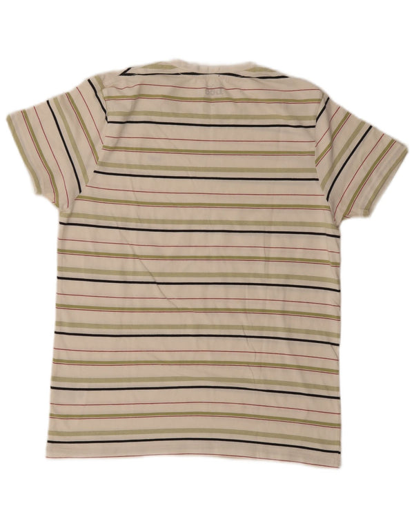 Lee Γυναικείο T-Shirt Top UK 18 XL Λευκό ριγέ βαμβακερό