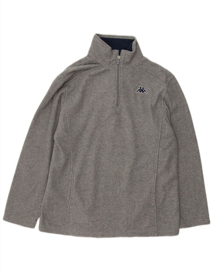Kappa Ανδρικό φερμουάρ Fleece Jumper με μεγάλο γκρι πολυεστέρα