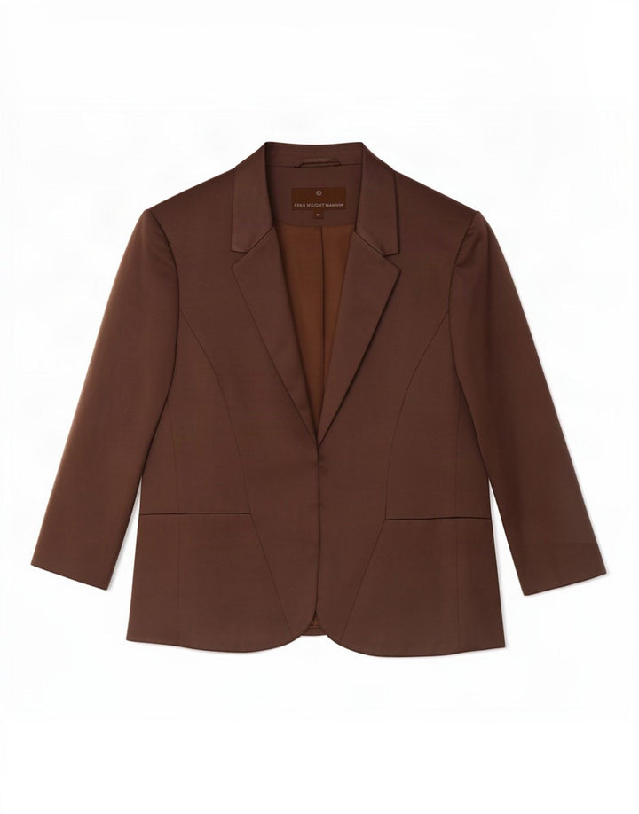 Fenn Wright Manson Γυναικείο μπουφάν 3/4 μανίκι blazer UK 14 μεγάλο καφέ