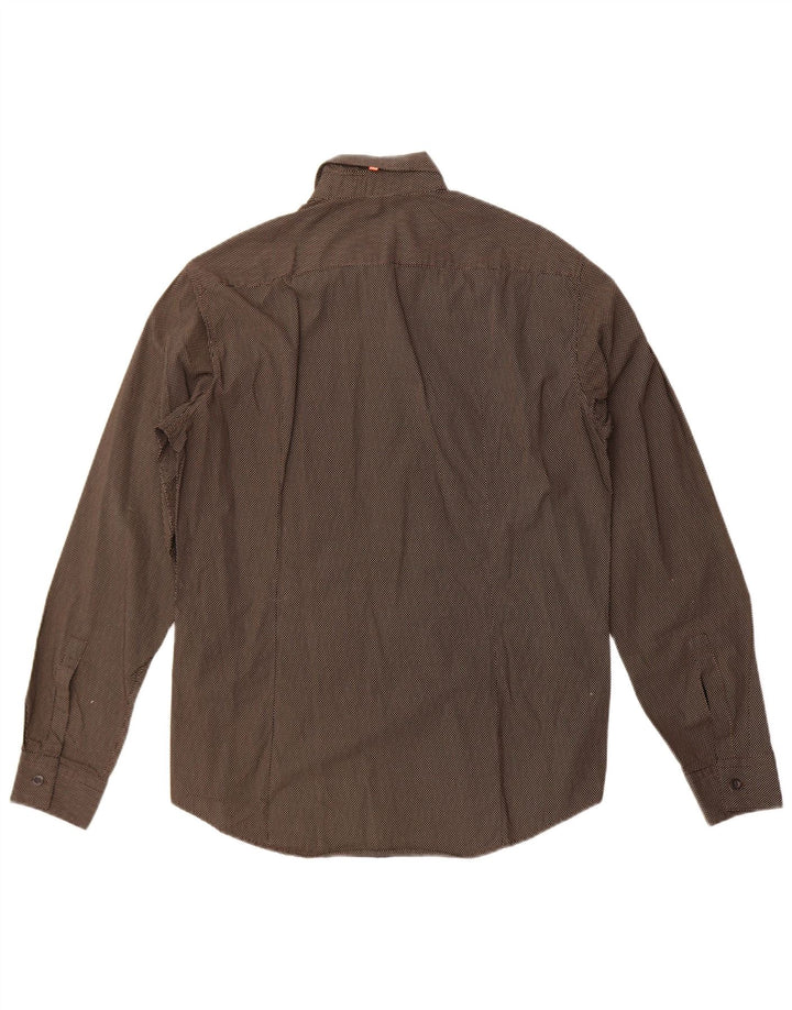 Ανδρικό πουκάμισο Hugo Boss Βαμβακερό μεσαίο μαύρο με στίγματα