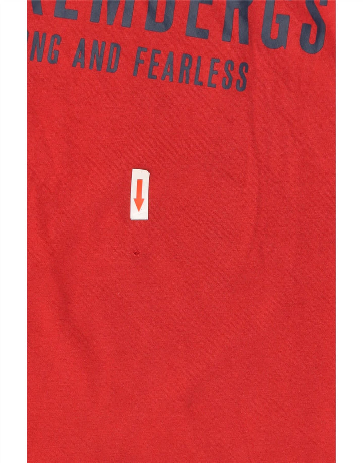 Ανδρικό γραφικό T-Shirt Bikkembergs Top μεγάλο κόκκινο βαμβακερό
