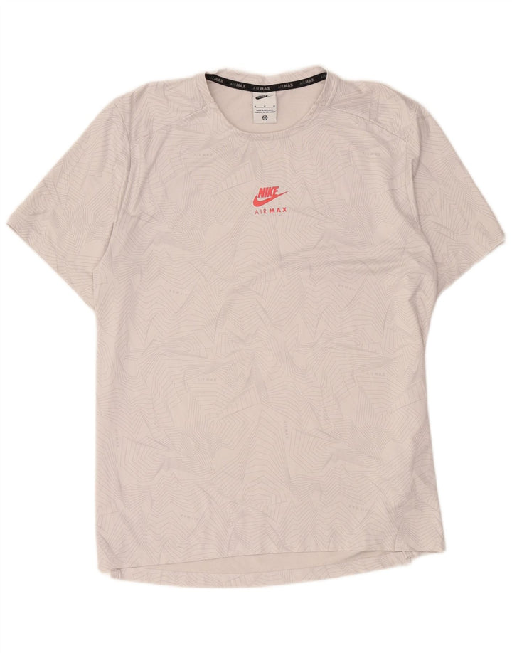 Ανδρικό γραφικό μπλουζάκι Nike Dri Fit Top Medium Grey Geometric Polyester