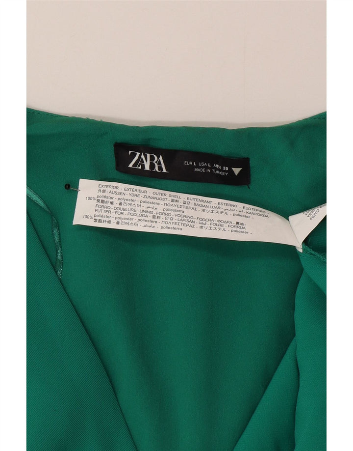 Zara Γυναικείο Φόρεμα A-Line UK 16 Large Green Polyester