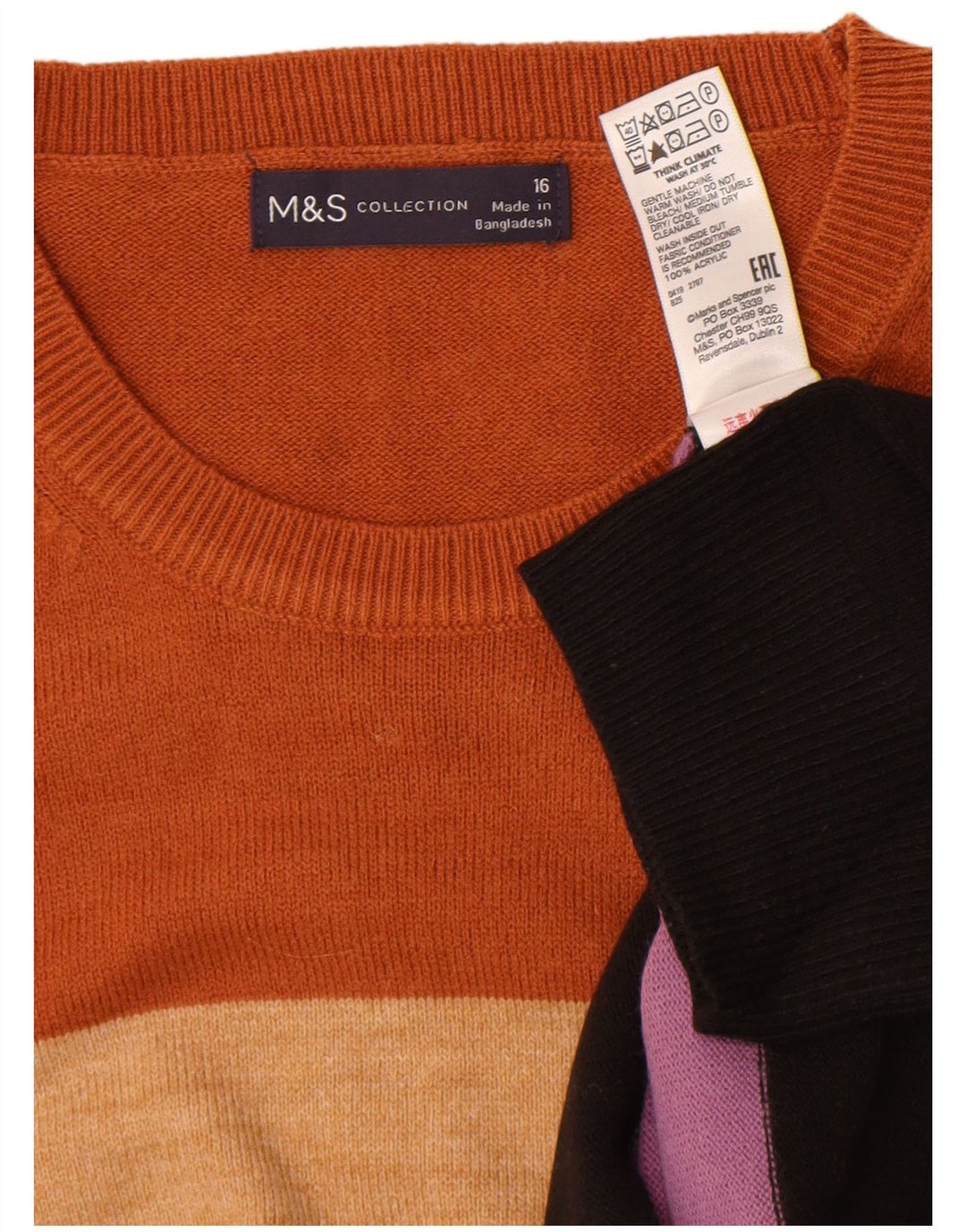 Marks & Spencer Γυναικείο πουλόβερ με λαιμόκοψη UK 16 μεγάλο πολύχρωμο