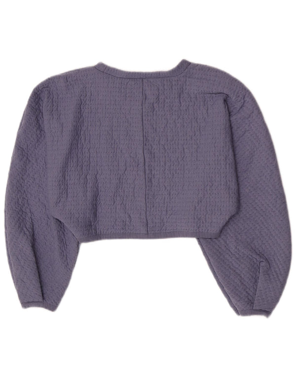 Zara Γυναικεία Μπλούζα Crop Top UK 14 Large Purple